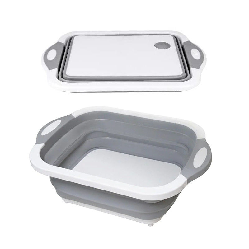 Logo personnalisé Cuve à vaisselle pour le lavage et le drainage légumes fruits planche de coupe pliable