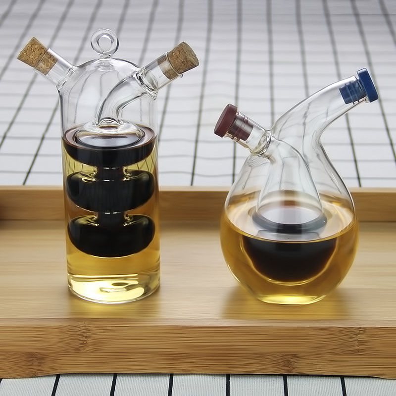 Convient verre 2 en 1 séparateur de l'huile et de l'eau sauce pot pour la cuisine 350ml 100ml Capacité