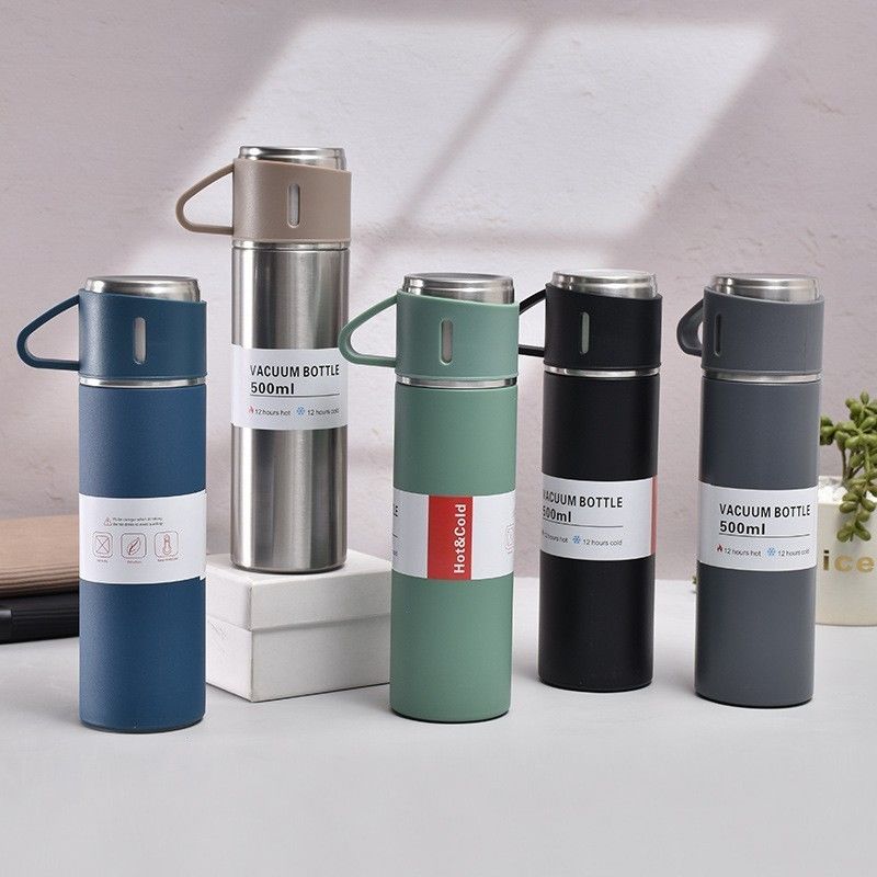 Bouteille isolée sous vide en acier inoxydable, conçue pour les adultes.