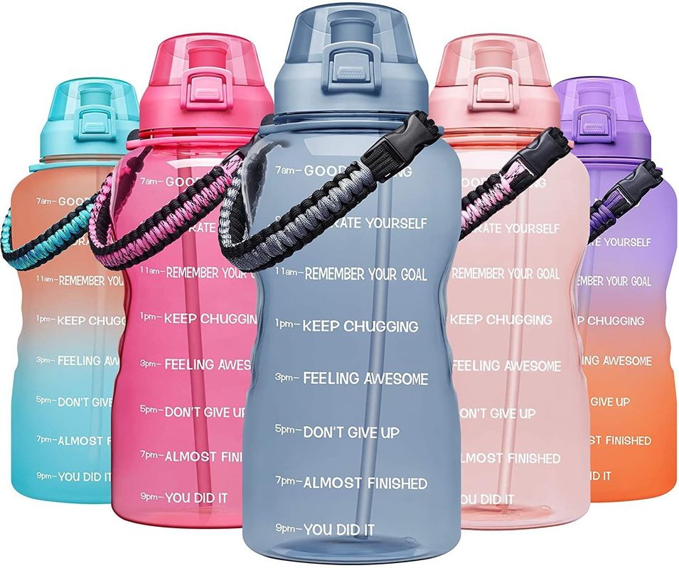 Bouteille d'eau de motivation pour le gymnase, marqueur de temps pour le sport, plastique glacé, sans BPA
