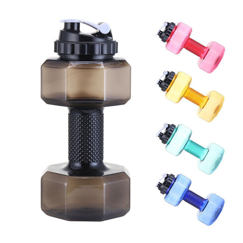 Adultes PETG Eco-friendly 2.6L Bouteille d'eau en forme de haltère pour le sport