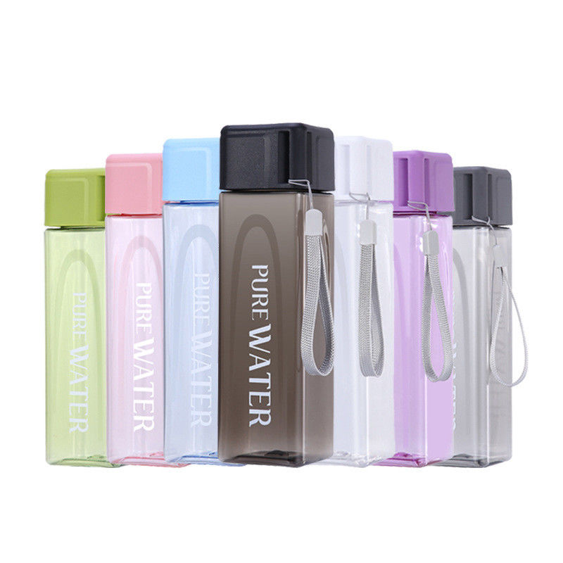 Retour à l' école Essentiel Clair Glacé Carré Bouteille d' eau en plastique portable avec corde