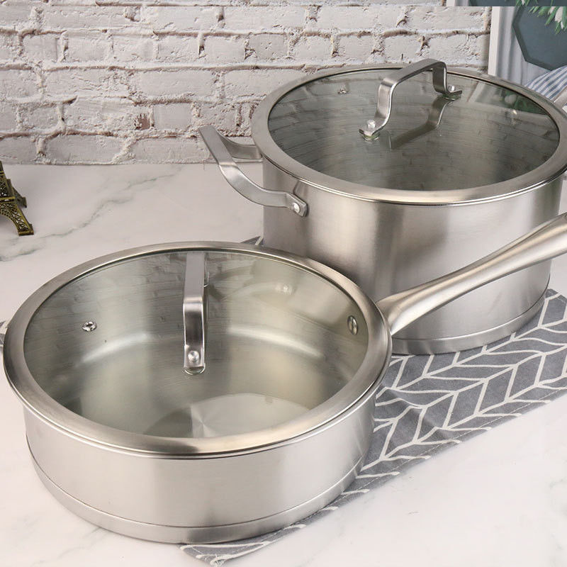 1.65kg Ensemble d'outils de cuisine Pottes et poêles en acier inoxydable